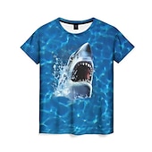 preiswerte T-Shirts mit Tiermuster-Herren Graphic Tier Hai Hemd T Shirt Tee Lustige T-Shirts Kurzarm T-Shirt 3D-Druck Rundhalsausschnitt Hemd Designer Basic Schmaler Schnitt Casual Täglich Wochenende A B C Sommer Bekleidung Übergröße