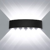 economico applique da esterno-lightinthebox applique da parete a led lampada da parete a led per esterni impermeabile 10w 12w illuminazione su e giù lampada da parete curva a doppia testa per interni lampada da camera moderna