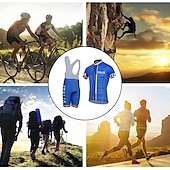 cheap Men&#039;s Clothing Sets-Men&#039;s Cycling Jersey with Bib Shorts Short Sleeve Mountain Bike MTB Road Bike Cycling Yellow Red Sky Blue Graphic Italy National Flag Bike Clothing Suit UV Resistant 3D Pad Breathable Quick Dry