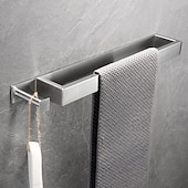 economico Portasciugamani-portasciugamani con gancio per bagno, portasciugamani autoadesivo a parete in acciaio inossidabile sus304 senza trapano portasciugamani per WC bagno, cucina (nero/cromo/nichel spazzolato) 40 cm