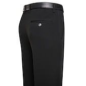 cheap Slim-Men&#039;s Dress Pants Trousers Slacks Flat Front Pants Suit Pants Straight Leg Geometry Stretch No-Iron Formal Wedding Business Classic Style Casual Black Royal Blue High Waist Stretchy