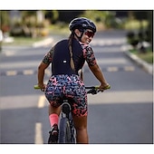 abordables Ropa Triatlón Mujer-Mujer Traje de triatlón Manga Corta MTB Bicicleta Montaña Ciclismo Carretera Negro Rojo Negro Áspero Graphic Bicicleta Transpirable Secado rápido Licra Deportes Graphic Ropa