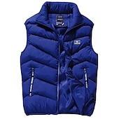 olcso Gilets-Férfi Puffer Vest Gilet Hegymászás Melegen tartani tömöríthető Légáteresztő Tél Ősz Tömör szín Fekete Rubin Sötétkék Szürke Pufferkabát
