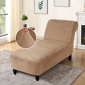 preiswerte Sesselabdeckung &amp; Armless Chair Cover-Stretch Samt Chaiselongue Stuhlhusse elastisch schwarz für Schlafzimmer Wohnzimmer weich strapazierfähig waschbar