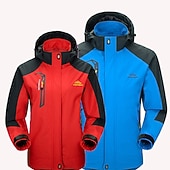 お買い得  フリースと3in1ジャケット-男性用 ハイキング ウィンドブレーカー アウトドア 防水 防風 速乾性 モイスチャーコントロール ハイキングの服装 ハイキングウェア 夏 春 トップス スキー 釣り 登山 男性デニムブルー 男性の赤 男性ロイヤルブルー