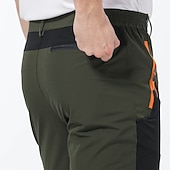 billiga Botten-vattentäta vandringsbyxor för män byxor arbetsbyxor cargobyxor safari utomhusbyxor vindtät snabbtorkande stretch nylon spandex 3 dragkedjeficka elastisk midja underdel svart khaki armégrön klättring