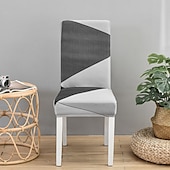 abordables Couverture de chaise de salle à manger-Housse de chaise de cuisine extensible housse de siège de chaise élastique pour salle à manger fête d&#039;hôtel douce durable lavable