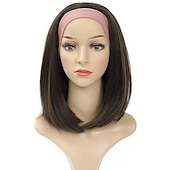 baratos Perucas de Qualidade Superior-peruca com faixa de cabeça é adequada para peruca gradiente feminina de 12 polegadas (cerca de 30,5 cm) peruca sintética com faixa de cabelo peruca bob curta adequada para mulheres com cabelos mais
