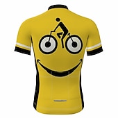abordables Maillots pour hommes-Homme Maillot de cyclisme Graphique Dessin animé Drôle Manche Courte Cyclisme Maillot Top avec 3 poches arrière VTT Vélo tout terrain Cyclisme sur route Séchage Rapide Bandes réfléchissantes Poche