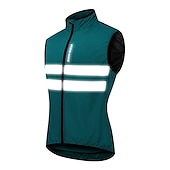cheap Men&#039;s Jackets &amp; Gilets-WOSAWE Men&#039;s Cycling Jersey Cycling Vest Sleeveless Mountain Bike MTB Road Bike Cycling Green Black Dark Blue Bike Vest / Gilet Jersey Windproof Breathable Lightweight Reflective Strips Back Pocket