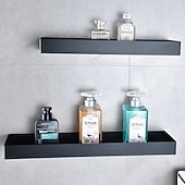 Недорогие Полки для ванной-Душевая кабина 304, полка для ванной комнаты из нержавеющей стали, черный новый дизайн, креативная современная современная полка для хранения в ванной комнате