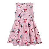 economico Vestiti casual-Bambino Da ragazza Vestito Floreale Animali Senza maniche Stampa Essenziale Cotone Al ginocchio Estate 3-10 anni Giallo Rosa Blu