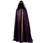 cheap Capes &amp; Cloaks-Punk &amp; Gothic Medieval Renaissance Coat Outerwear Ren Faire Witch Solid Color Men&#039;s Viking Fantasy Royal Party Adults&#039; Coat