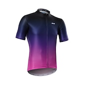 economico Maglie da uomo-Per uomo Maglia da Ciclismo Sfumatura Manica Corta Bicicletta Maglia con 3 tasche posteriori Strisce Riflettenti Tasca Posteriore Elastico Dislittamento Gli sport Nero Giallo Viola scuro Abbigliamento