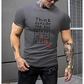 baratos Camiseta gráfica masculina-Homens Letra Camisa Social Camiseta Algodão Manga Curta Gráfico Camisa Preto / Vermelho Branco Vermelho Camiseta confortável Rua Esportes Roupas de estilistas