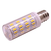 baratos Lâmpadas LED Redondas-1pcs e14 lâmpadas led lâmpada incandescente de 30w equivalente a 3w lâmpada de base europeia dimmable ac / dc12-24v mini lâmpada de milho 4014 63smd 360 ângulo de feixe substituir lâmpadas halógenas