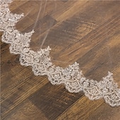 economico Veli sposa-Velum da Sposa a Due Strati Merletto Velum da Cattedrale con Paillettes  Ricami Tulle per impressionare