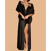 levne Kožešinová bolerka-Wihte Faux Fur Wraps Šály Elegantní a Luxusní Elegantní Udržet V Teple Bez Rukávů Umělé Kožešiny Podzim Svatební Host Wraps S Čistou Barvou Pro Svatební Podzim a Zimu oblékněte se abyste ohromili