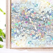 economico pellicole per vetri-pellicola per la privacy delle finestre, pellicola per finestre arcobaleno, adesivo in vetro colorato rimovibile, pellicola per finestre con controllo del calore per decorazioni, argento