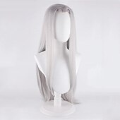 olcso Filmfigura paróka-játék final fantasy 7 remake sephiroth cosplay paróka ff7 100cm ezüst hosszú egyenes hőálló haj szerepjáték paróka halloween paróka