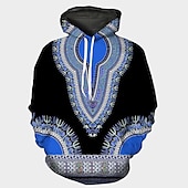 voordelige Patriottisch-Amerikaanse Indiaan Afrikaanse Dashiki Trui met capuchon Harajuku Grafisch Kawaii Voor Voor heren Dames Volwassenen Halloween 3D afdrukken Vakantie Halloween