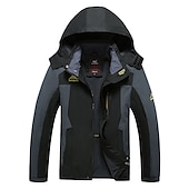 preiswerte Herrenjacken &amp; Herrenmäntel-Plus Size Herren wasserdichte Wanderjacke Regenjacke Kapuzenjacke Abnehmbarer Hut Windjacke Regenmantel Outdoor winddicht wetterfest leichter atmungsaktiver Trenchcoat Oberbekleidung Top Angeln Klettern