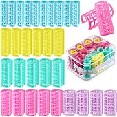 voordelige Krullers-20 stuks/set plastic haarrollers krulspelden snap op rollers zelf grip rollers kappers krulspelden geen warmte haar krulspelden voor diy kappers kapsalon haar kapper 5 maten