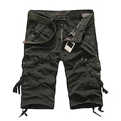 voordelige Klassiek-Voor heren Cargoshorts Wandelshorts Meerdere zakken Effen Kuitlengte Dagelijks Basic Slank Rode Wijn Zwart