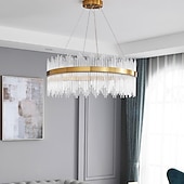 cheap Unique Chandeliers-LED Pendant Light 50 / 60 / 80cm Light Luxury European K9 High end Crystal Chandelier Dimming Ceiling Lamp Suitable for Bedroom Dining Room Study AC110V AC220V