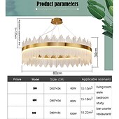 cheap Unique Chandeliers-LED Pendant Light 50 / 60 / 80cm Light Luxury European K9 High end Crystal Chandelier Dimming Ceiling Lamp Suitable for Bedroom Dining Room Study AC110V AC220V