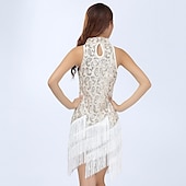 Недорогие Платья для практики-Платье для латинских танцев с бахромой и кисточками, с блестками, женское, для тренировок, без рукавов, из полиэстера