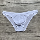 voordelige Herenslips Ondergoed-Voor heren 1 pak Sexy slipje Slip Standaard Nylon Spandex Effen Kleur Lage Taille Klein Zwart Wit