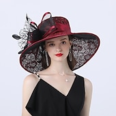 ieftine Pălării Party-Accesorii pentru Cap Pălărie Tip Bucket Amestec de Poliester  Bumbac Pălărie de Soare Nuntă în Aer Liber Kentucky Cupa Melbourne Accesorii pentru Cap cu Accesorii Din Dantelă Floral pentru a