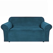 abordables Funda de sofá-Funda de sofá elástica de terciopelo elástico, para sofá seccional, sillón, sofá de dos plazas, burdeos, rojo, 4 o 3 plazas, en forma de L, color liso, suave y duradera