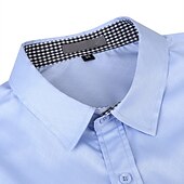 cheap Men&#039;s Non Iron Shirts-Men&#039;s Dress Shirt Plaid Shirt Collared Shirt Button Up Shirt Plaid Wedding Casual Black Blue Gray Light Blue Short Sleeve Turndown Summer Clothing Apparel Button-Down