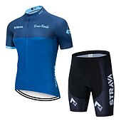 halpa Miesten vaatesarjat-pyöräilypaita strava pyöräilypaita lyhythihainen setti maillot ciclismo univormut nopeasti kuivuvat pyörävaatteet mtb-paita (väri: c4, koko: l)