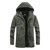ieftine Jachete &amp; Paltoane Bărbați-parka de iarnă pentru bărbați jachetă polar de drumeție jachetă de vânt caldă cu jachetă tactică militară cu glugă jachetă termică rezistentă la vânt în aer liber trenci sport top schi vânătoare pescuit verde armată negru