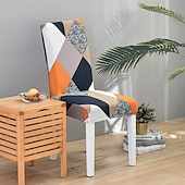 abordables Couverture de chaise de salle à manger-Housse de chaise de cuisine extensible housse de siège de chaise élastique pour salle à manger fête d&#039;hôtel douce durable lavable