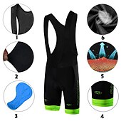 お買い得  男性用衣料品セット-男性用 ビブショーツ付きサイクリングジャージー 半袖 マウンテンサイクリング ロードバイク 秋 イエロー ライトグリーン レッド バイク スーツウェア 高通気性 速乾性 後ポケット ライクラ スポーツ パターン柄 衣類
