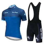 halpa Miesten vaatesarjat-pyöräilypaita strava pyöräilypaita lyhythihainen setti maillot ciclismo univormut nopeasti kuivuvat pyörävaatteet mtb-paita (väri: c4, koko: l)