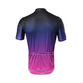 economico Maglie da uomo-Per uomo Maglia da Ciclismo Sfumatura Manica Corta Bicicletta Maglia con 3 tasche posteriori Strisce Riflettenti Tasca Posteriore Elastico Dislittamento Gli sport Nero Giallo Viola scuro Abbigliamento