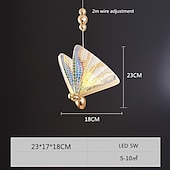 cheap Pendant Lights-1/2-Light LED Pendant Light Luxury Creative LED Color Butterfly Pendant Lamps Modern Bedroom Bedside Cafe Bar Retest Stair Lights 110-120V 220-240V
