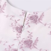 cheap Casual Dresses-Kids Girls&#039; Dress Floral Sleeveless Party Embroidered Lace Trims Bow Cute Cotton Knee-length Skater Dress Summer 3-10 Years Pink Dusty Rose Red