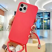 cheap iPhone Cases-Colorful Silicone Lanyard Case for iPhone 16e 16 15 Pro Max Plus 14 13 12 11 Pro Max Mini X XR XS Max 8 7 Plus – Soft Touch, Full Body Protective, Crossbody Strap
