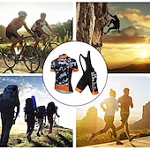 cheap Men&#039;s Clothing Sets-Men&#039;s Cycling Jersey with Bib Shorts Short Sleeve Mountain Bike MTB Road Bike Cycling Black White Red Patchwork Camo / Camouflage Bike Clothing Suit UV Resistant 3D Pad Breathable Quick Dry Back