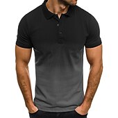 preiswerte Bedrucktes Poloshirt für Herren-Herren Grafik Poloshirts Golfshirt Kurzarm Polo-Shirts Hemden mit Kragen Business-Casual Urlaubskleidung Formelle Kleidung Knöpfe 3D-Druck Schwarz / Rot Schwarz / Weiß Schwarzgrau