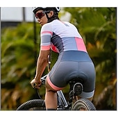 billiga Klädset för kvinnor-Dam Kortärmad Cykeltröja med shorts Triathlondräkt Sommar Elastan Polyester Grön Vit Svart Lappverk Rolig Cykel Träningsdräkter Andningsfunktion Snabb tork Bakficka Svettavvisande sporter Lappverk