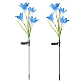 voordelige Landschapsverlichting-4-kops zonne-led leliebloemlampen, zonne-tuinverlichting voor buiten, RGB-kleur, waterdicht, 600 mAh, tuin, gazon, bruiloftsdecoratie 1/2 stuks