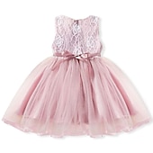 cheap Fairytale Theme Dresses-Kids Little Girls&#039; Dress Flower Swing Dress Party Birthday Daily Lace Ruffle Mesh Green White Pink Sleeveless Cute Princess Sweet Dresses Spring Summer 2-6 Years
