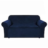 abordables Funda de sofá-Funda de sofá elástica de terciopelo elástico, para sofá seccional, sillón, sofá de dos plazas, burdeos, rojo, 4 o 3 plazas, en forma de L, color liso, suave y duradera